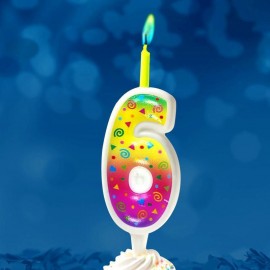 Свеча Цветное пламя Цифра 6