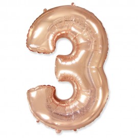 Цифра 3 Розовое золото